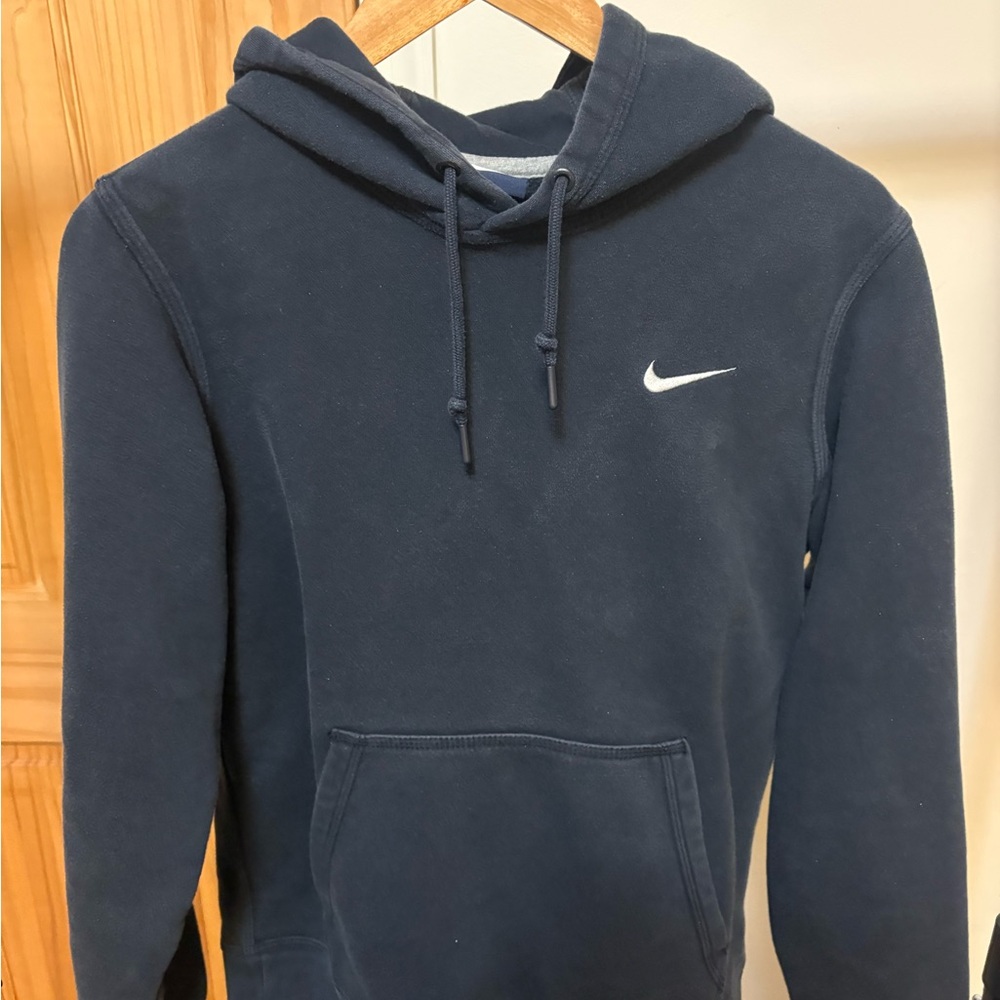 Nike Dark Blue Hoodie with White Logo